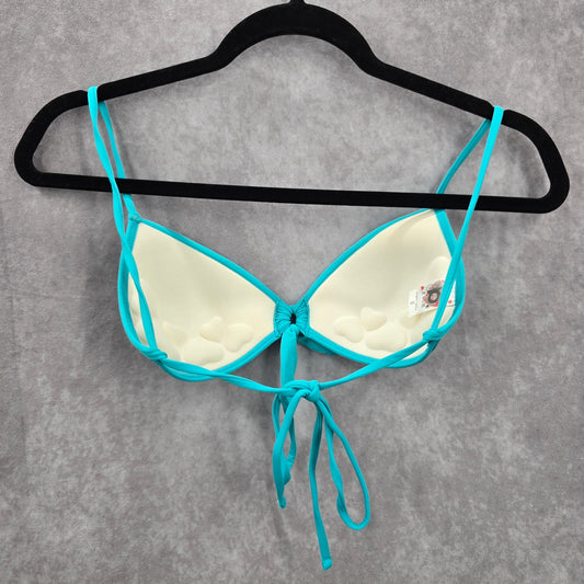 B Swim Blue Padded Tie Swimwear Swimsuit Bikini Top Small