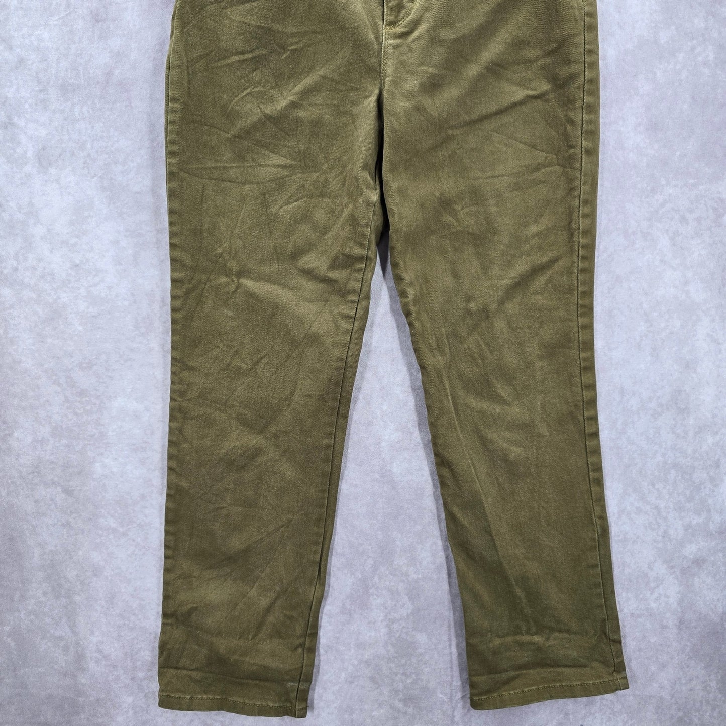 Gloria Vanderbilt Green Straight Taper Denim Short Jeans Cotton Bottom Pants 10S