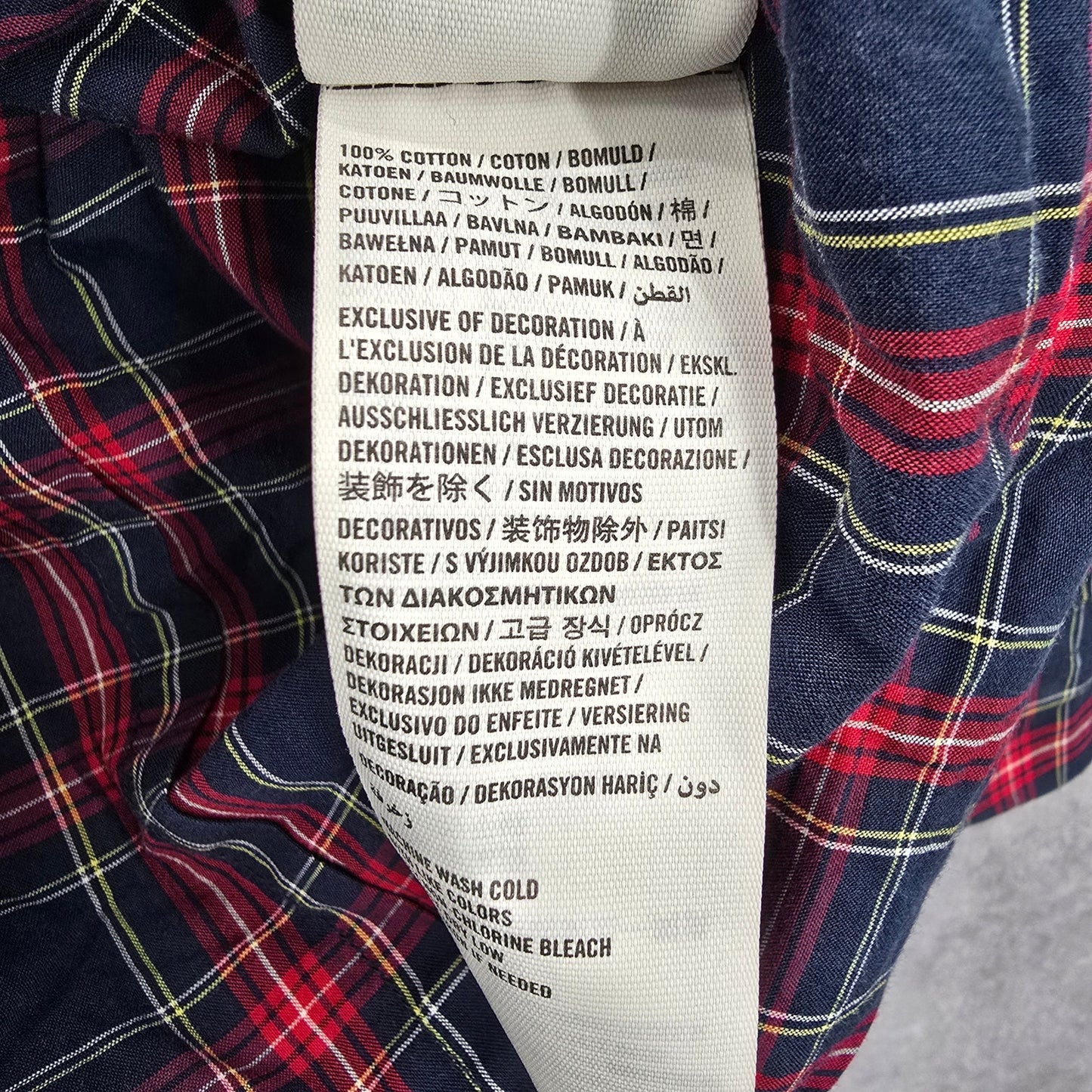 Abercrombie & Fitch Red Blue Plaid Tartan Long Sleeve Button Up Shirt Boys XS