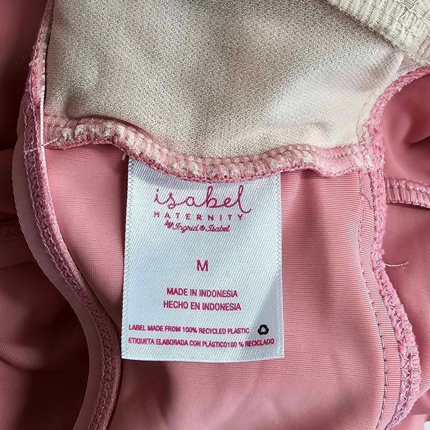 Isabel Maternity Pink Tankini Padded Bra Adjustable Ruffle Size Medium