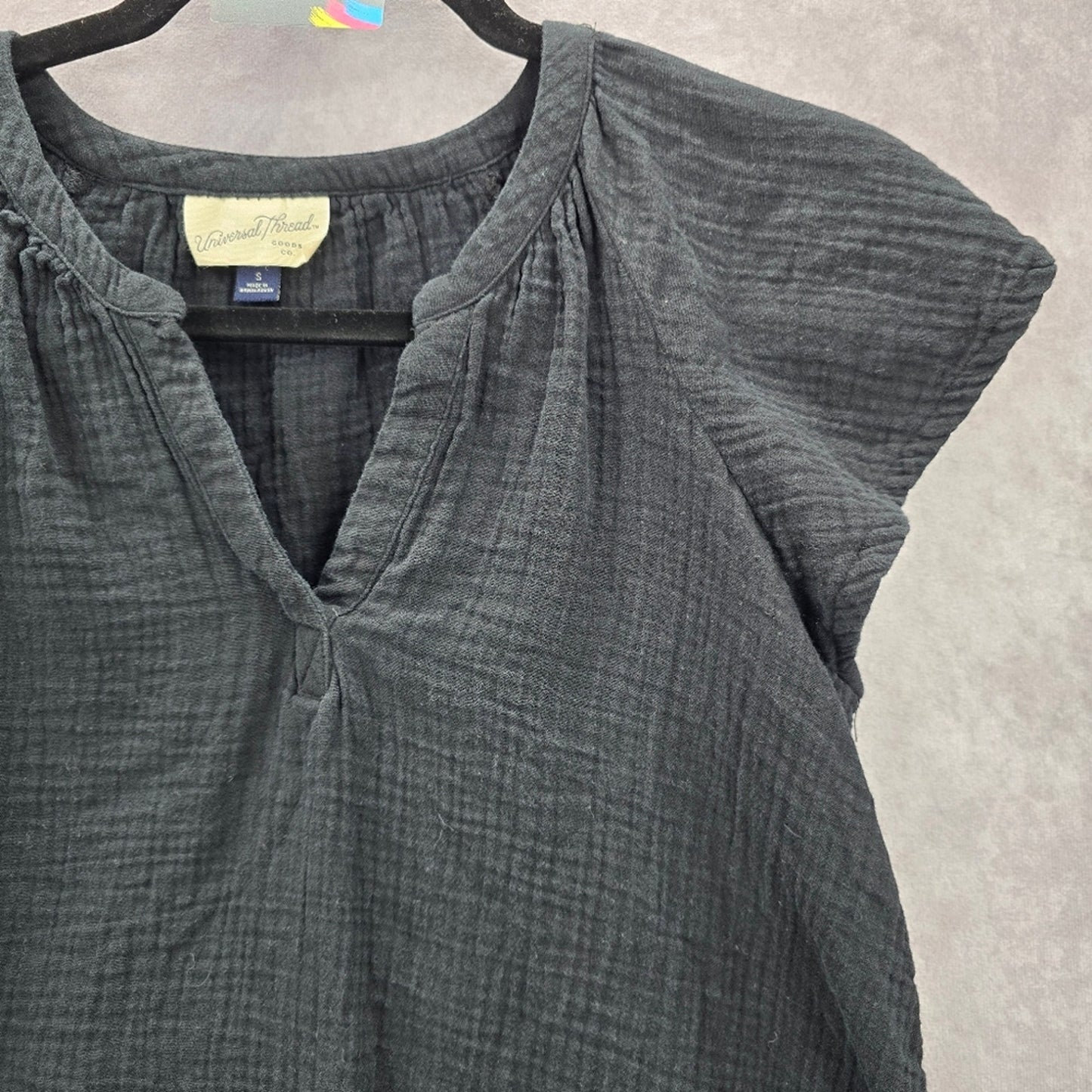 Universal Thread Black Short Sleeve Cotton Top Small