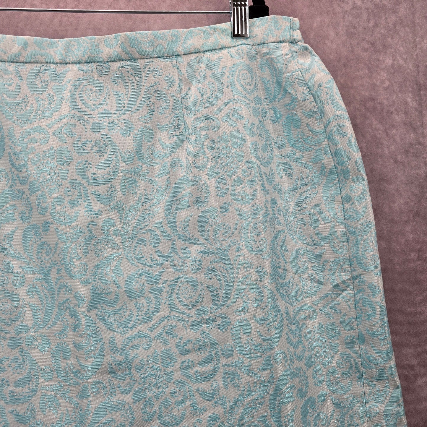 Michael DeGray Blue White Floral Midi Length Skirt Plus 20W