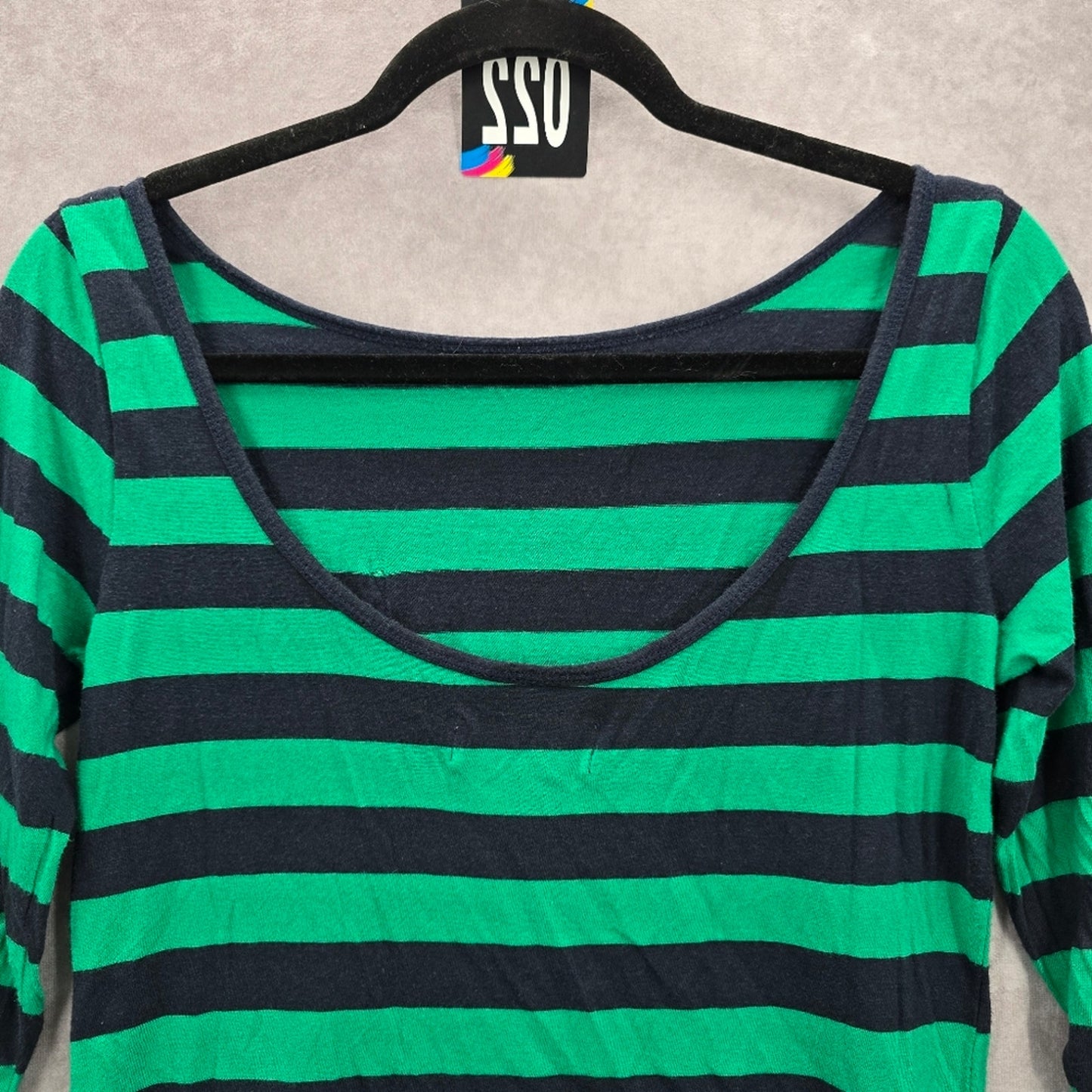 Abercrombie & Fitch Green Blue Stripe Top Casual Small
