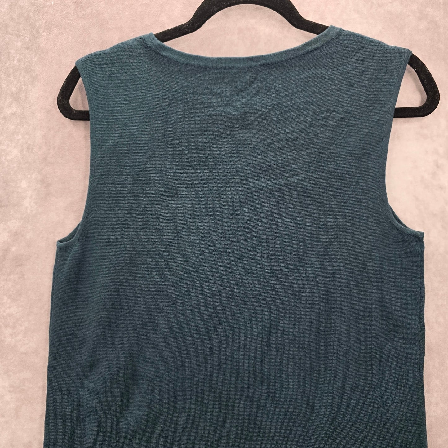 Talbots Green Sleeveless Vest Cotton Modal Preppy Sweater Top M Medium