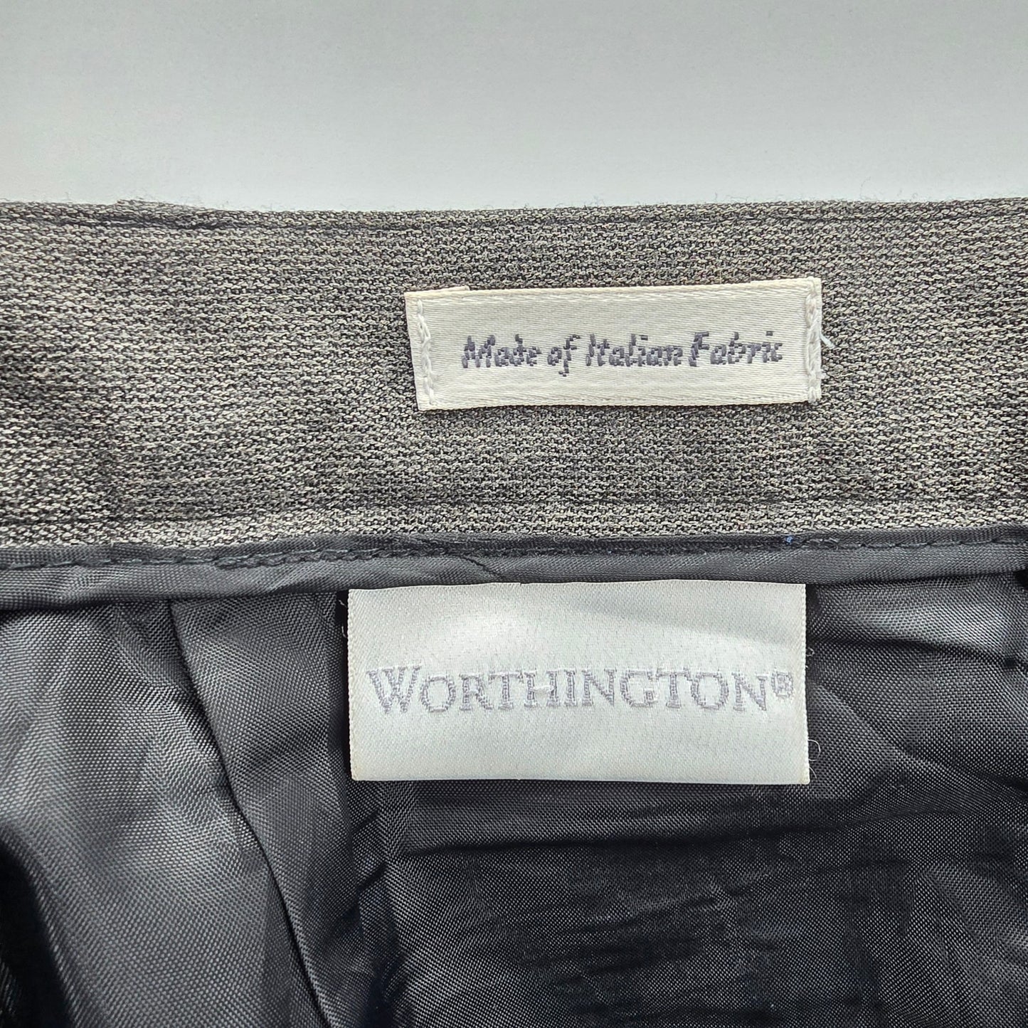 Worthington Gray Italian Zip Up Mini Short Executive Suit Skirt Plus 18