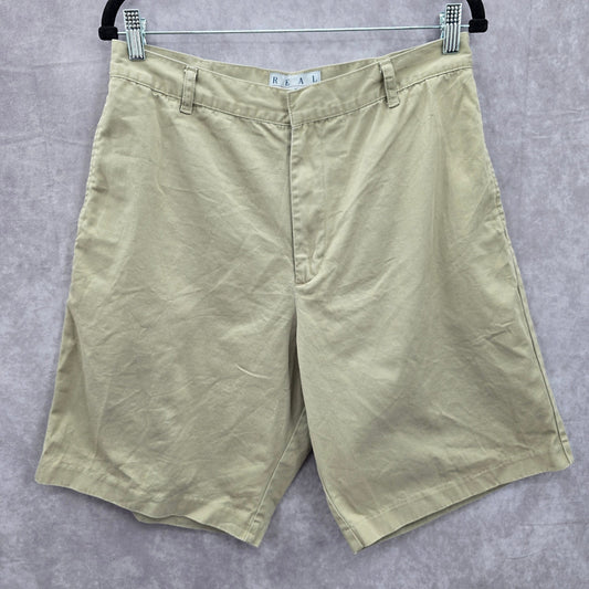 Real Comfort Tan Flat Front Bermuda Bottoms Cotton Pants Shorts Plus 14