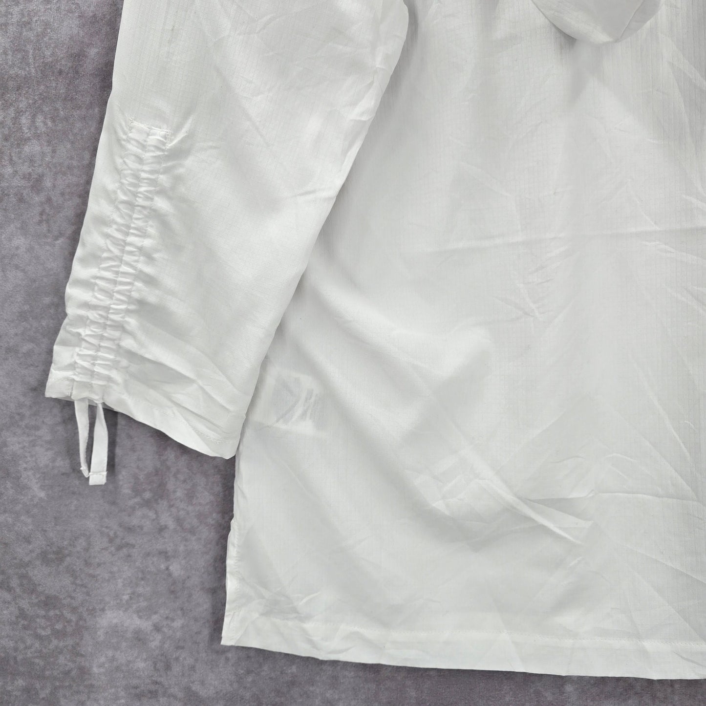Columbia Sportswear White Hoodie Blouse Top Active Quarter Sleeve Shirt S Small