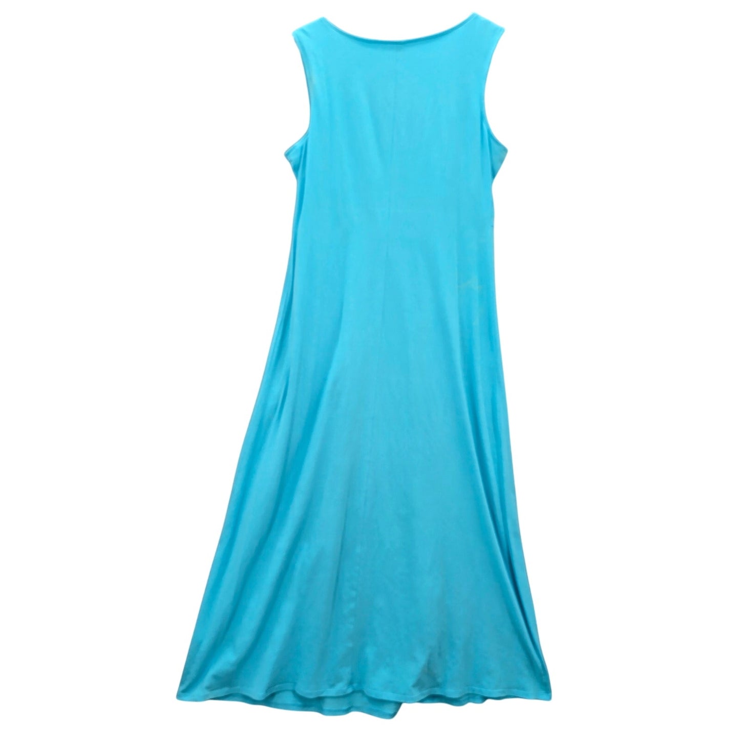Chadwicks Blue Sleeveless Pleat Flare Midi Long Boho Cotton Dress Large