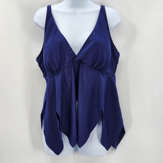 Shein Blue Tankini Padded Bra Swimwear Adjustable Bathing Suit Plus 2XL