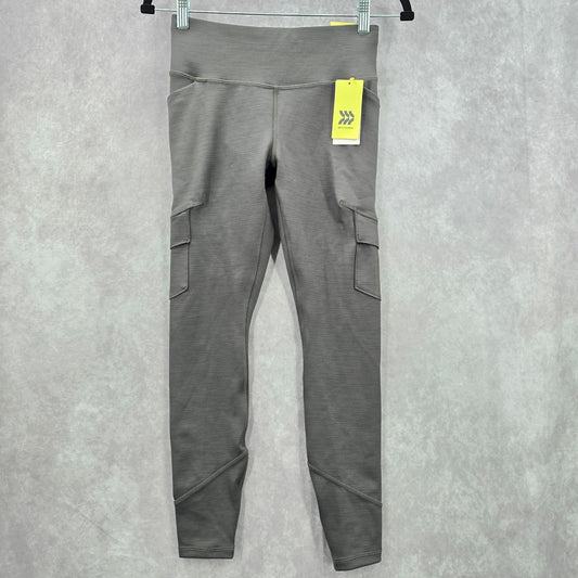 All In Motion Gray High Rise Cargo Activewear Quick Dry Legging Extra Small XS