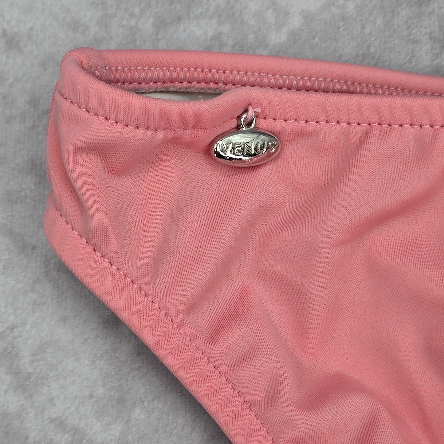 Venus Pink White Medium Cheeky Size 10 Bikini Bottom Swimwear