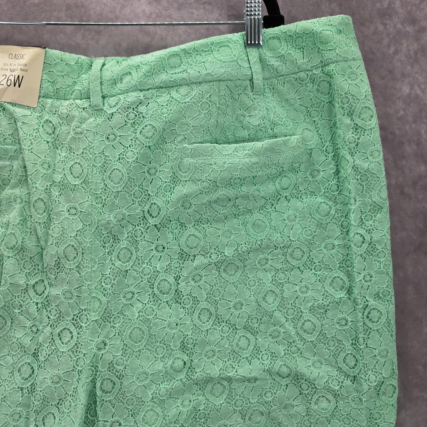 Cato Green Lace Classic Boho Active Preppy Beach Cotton Shorts Plus 3XL 26W