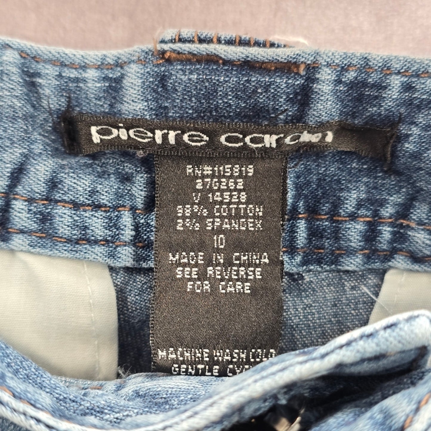 058. Pierre Cardin Blue Straight Tapered Denim Pants Jeans 10
