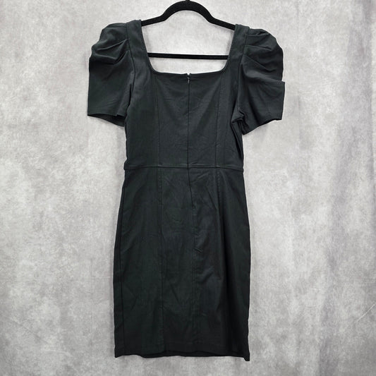 Fashion Nova Black Balloon Sleeve Bodycon Knee Length Short Sleeve Dress Large