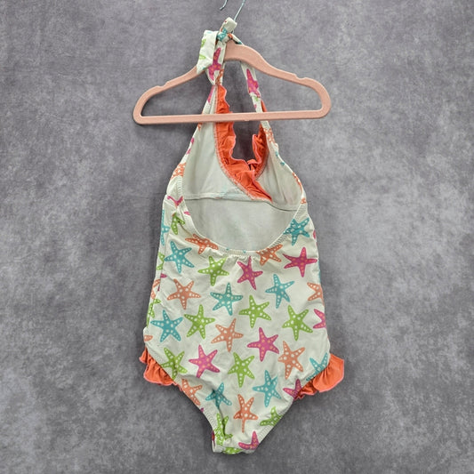 Garnet Hill Starfish Print Halter Girls Toddler Kids Swimwear Small 6