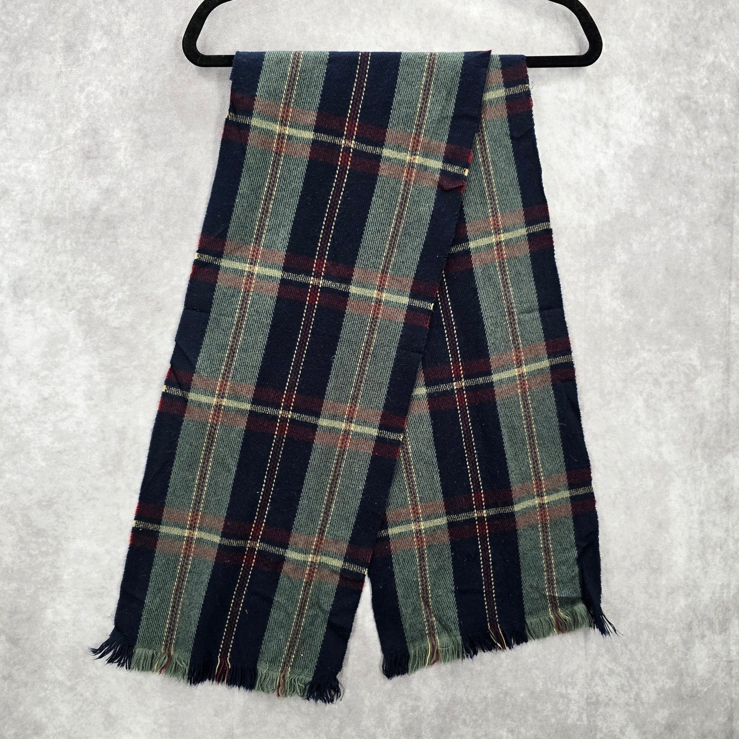 Blue Green Plaid Tartan Fringe Wrap Long Shawl Unisex Scarves Scarf