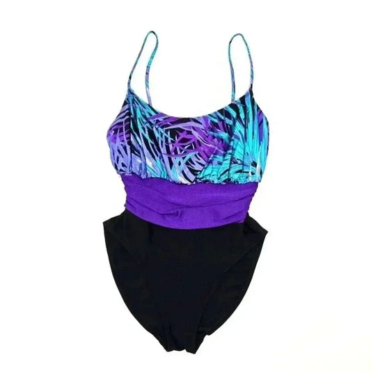 Cole of California Purple One Piece Bathing Suit Swimwear Size 10