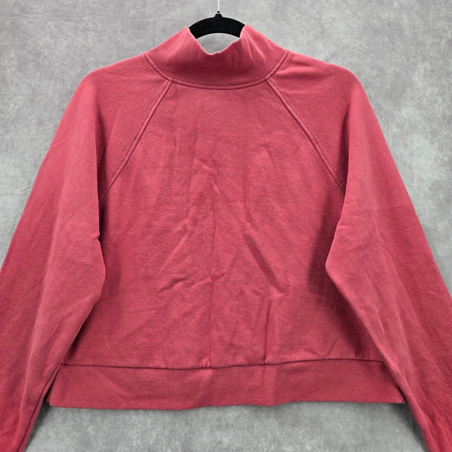 A New Day Red Long Sleeve High Neck Cropped Cotton Sweater Cardigan Medium