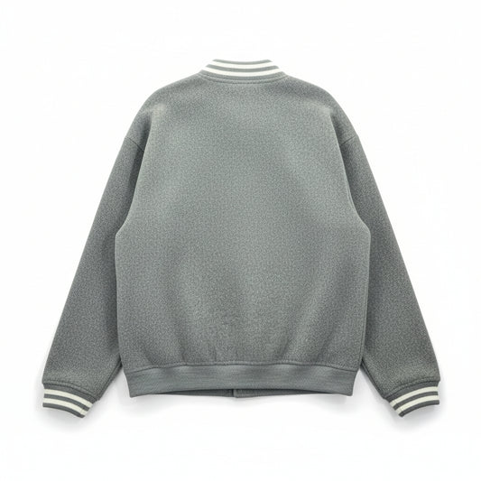 Gap Gray Mens Bomber Varsity Biker Preppy Flight Y2K VTG College Coat Jacket XL