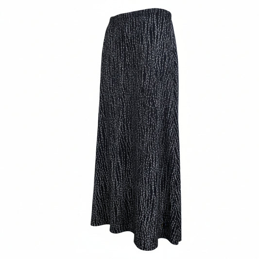 Y2K Vintage Black Maxi Frazier Lawrence Curvy Stretch Grunge Goth Skirt Plus 1X