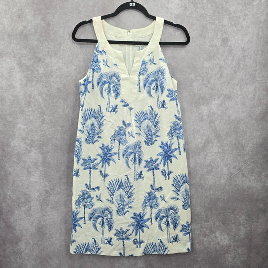 Tommy Bahama Blue Tropical Beach Resort Vacation Y2K Palm Preppy Dress Medium