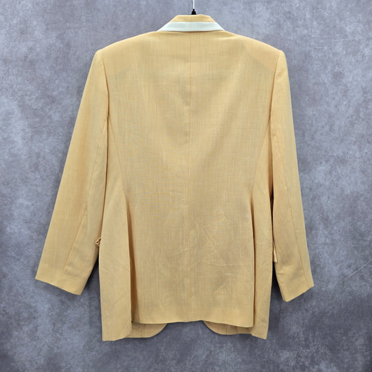 Yellow Y2K Vintage Executive Work Office Preppy Academia Blazer Jacket 12P