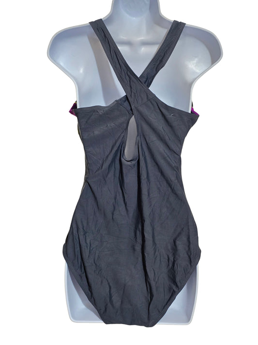 Black Zip Crisscross One Piece Swimsuit Beach Resort Vacation Everlast Sport 12