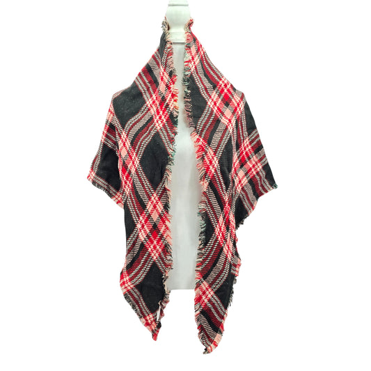 Candie's Plaid Triangle Fringe Reversible Floral Wrap Y2K Scarf Shawl OS
