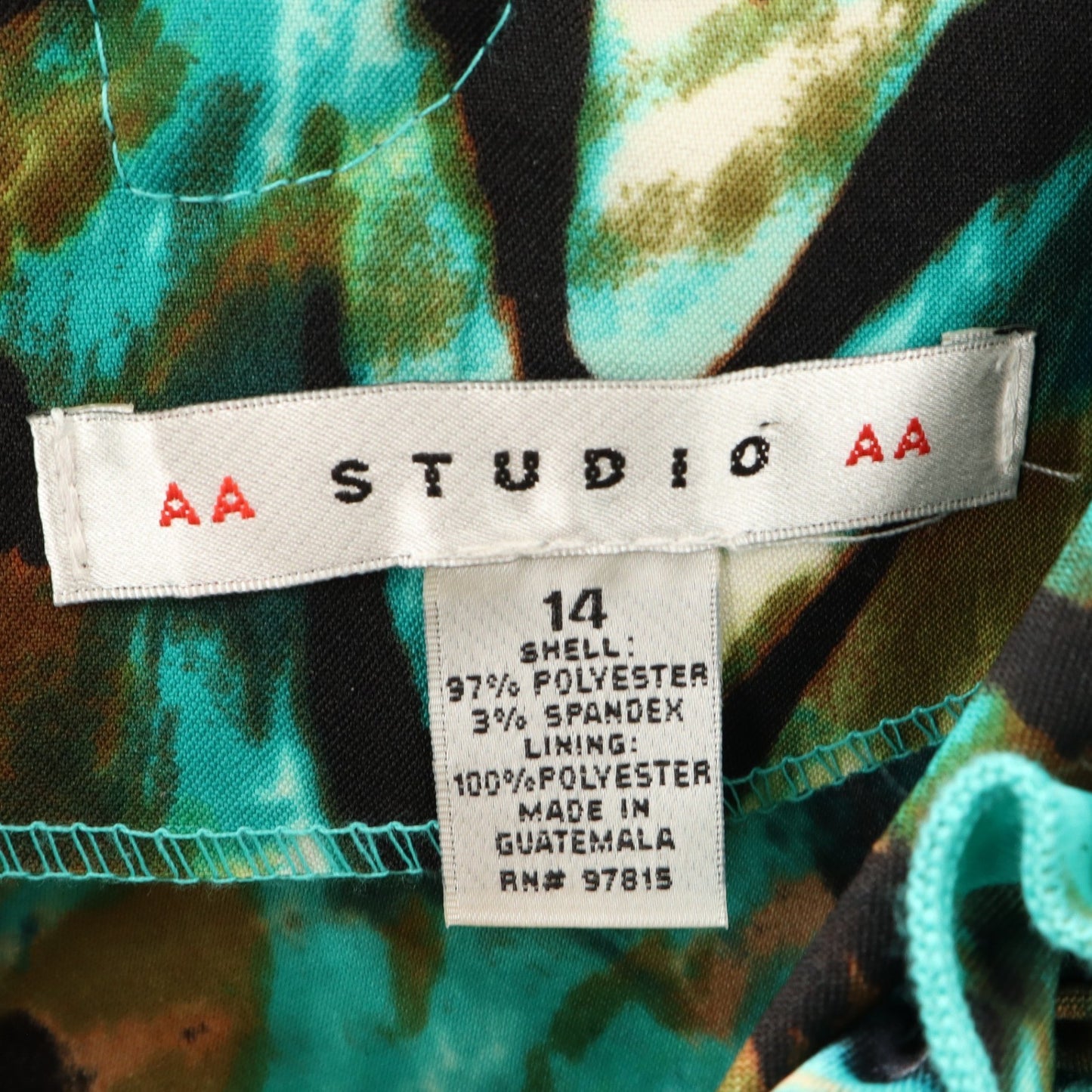 Green Ruffle Party Animal Tropical Colorful Y2K Vintage Cocktail Artsy Dress 14