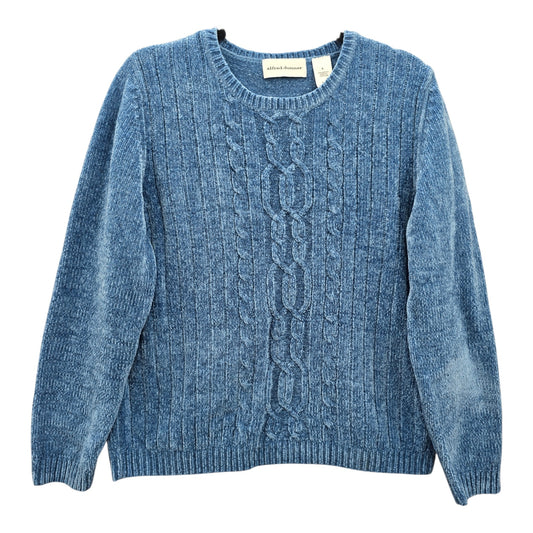 Alfred Dunner Blue Knit Ribbed Cozy Preppy Fairy Dreamy Pullover Sweater Small