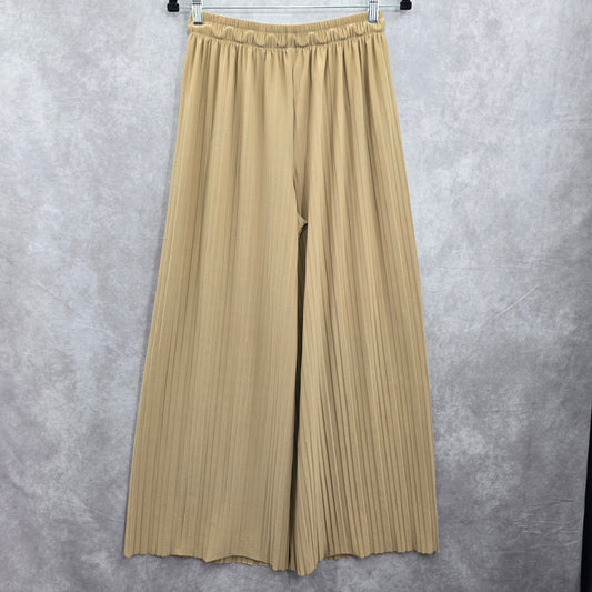Brown Wide Leg Accordion Beach Resort Flowy Vacation Lock & Love Pants Small