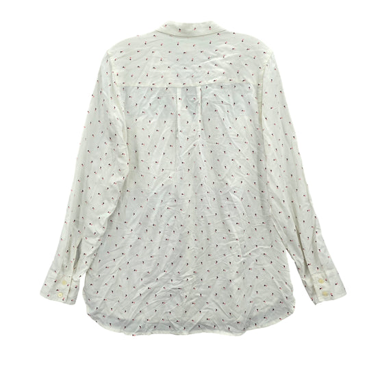 Gap Boyfriend Fit White Y2K Geometric Button Down Shirt Top Office Preppy Medium