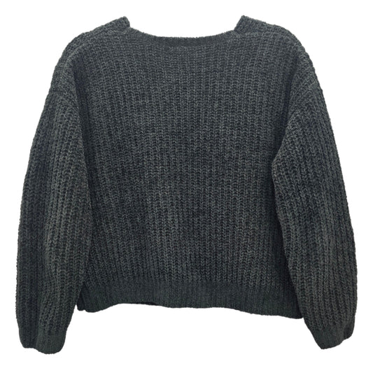 Express Black Boxy Cozy Chunky Grunge Goth Punk Knit Skater Pullover Sweater XS