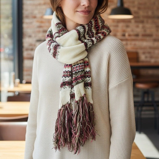 Y2K Vintage Multicolor Sequin Knit Cottage Granny Swan Cozy Wrap Shawl Scarf OS