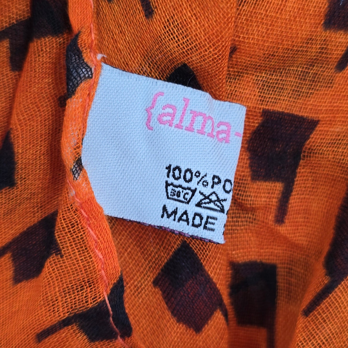 Orange Print Oversized Extra Long Rectangle Halloween Goth Scarf Wrap Shawl OS
