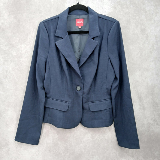 Blue Y2K Boss Babe Executive Work Office Preppy Academia XOXO Blazer Jacket XL