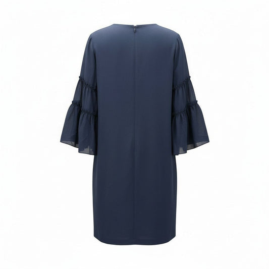 Navy Blue Flare Party Cocktail Wedding Bridesmaid Church Office Dress Plus 18