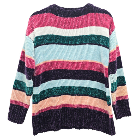 Electric Cozy Whimsy Westbound Multi Color Block Stripe Pullover Sweater Medium