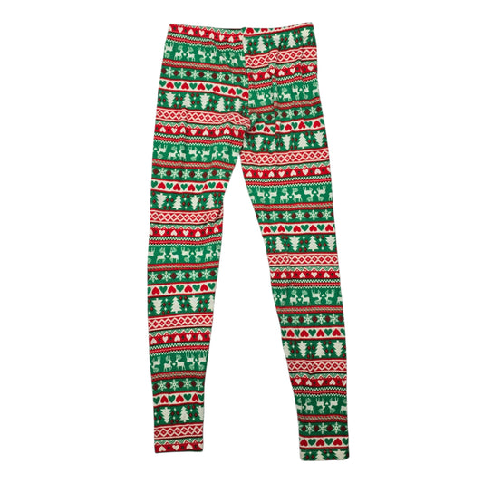 Christmas Holiday Pajama Skinny Thermal Bottoms Pants Multicolor Birdseye S