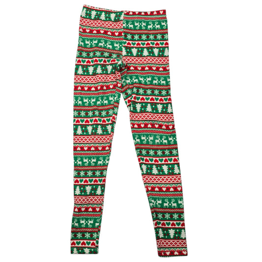 Christmas Holiday Pajama Skinny Thermal Bottoms Pants Multicolor Birdseye S