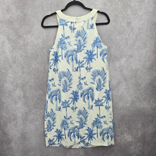 Tommy Bahama Blue Tropical Beach Resort Vacation Y2K Palm Preppy Dress Medium