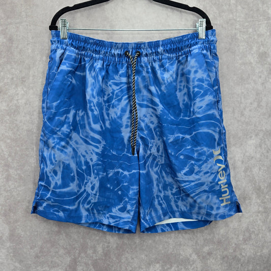 Hurley Blue Board Shorts Beach Resort Vacation Tie Dye Swim Trunks Men's XL