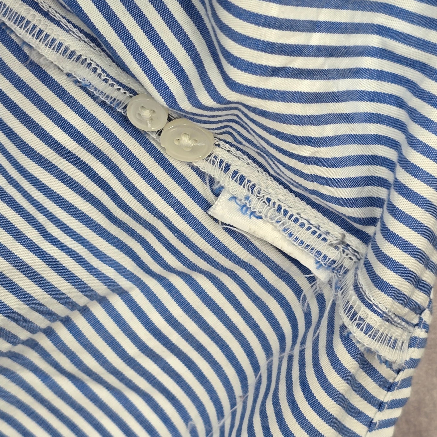 J. Crew Stripe Blue Button Office Preppy Grunge Y2K Minimalist Shirt Top Large