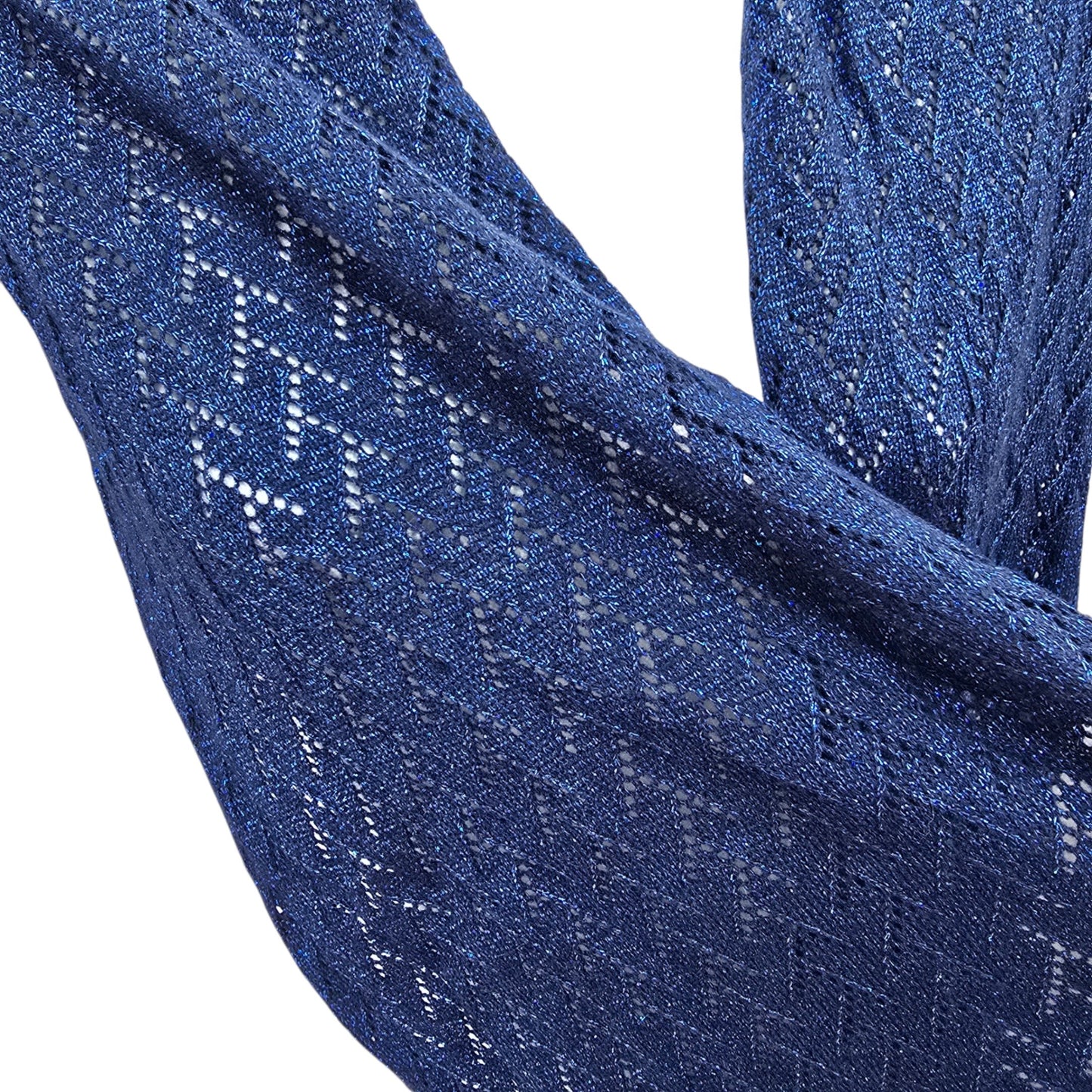 Y2K Vintage Infinity Blue Herringbone Fairy Romantic Whimsy Wrap Shawl Scarf OS