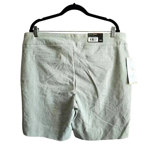 Hilary Radley Blue White Striped Chino Bermuda Flat Front Pullon Shorts NWT XXL