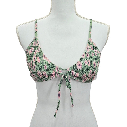 Floral Y2K Coquette Barbie Cottage Mermaid Green Swimwear Bikini Top Medium