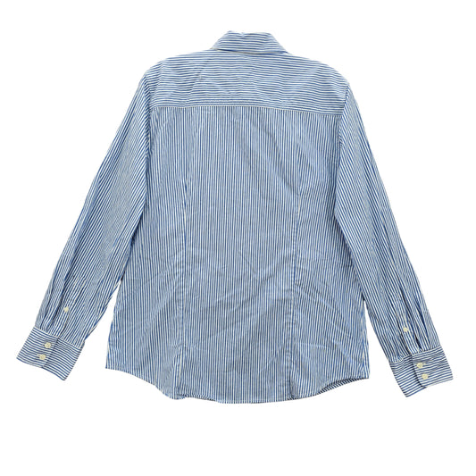 J. Crew Stripe Blue Button Office Preppy Grunge Y2K Minimalist Shirt Top Large