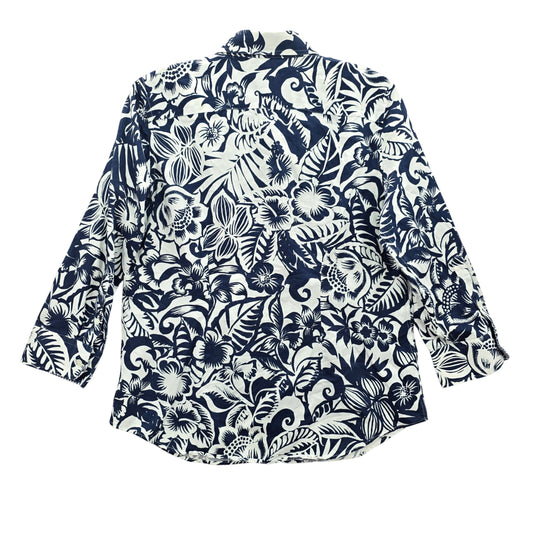 Y2K Vintage Floral Hawaiian Vacation Cruise Island Chaps Surf Shirt 90s Top M