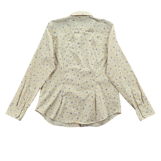 Yellow Floral Vacation Beach Preppy Chaps Retro Classic Office Top Large