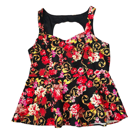 Floral Black Sweetheart Peplum Regency Glam Cottage Whimsy Goth Torrid Top 2